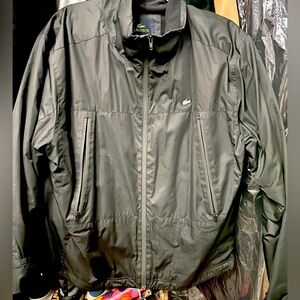 Lacoste Gray Windbreaker Jacket Lightweight Water-Resistant